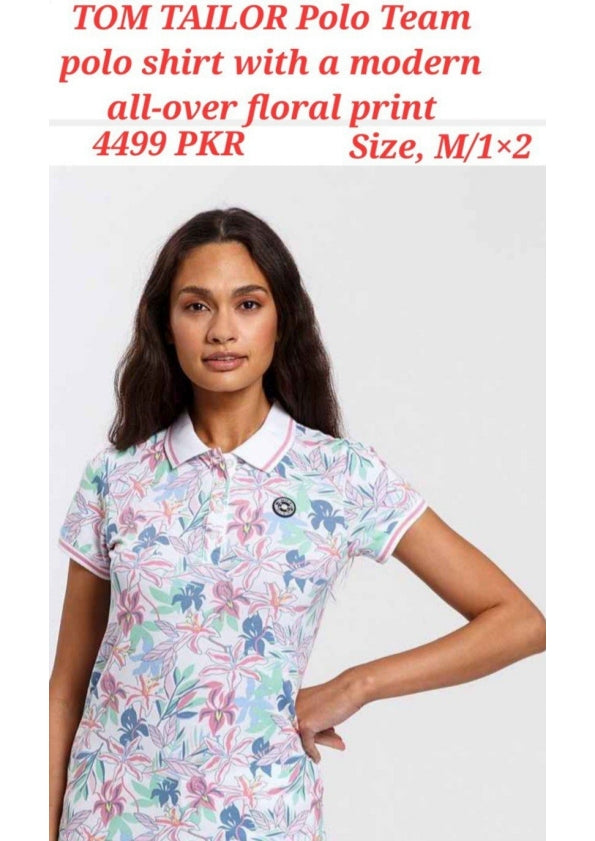 Tom Tailor Polo Female Team Shirt with a modern all-over floral print