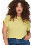 ONLY CARMAKOMA CARFLAKE long shirt with a lace look on the front