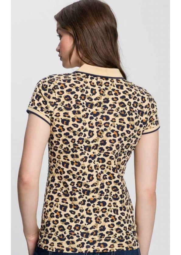 Tom Tailor polo team shirt in a fashionable Leopard design