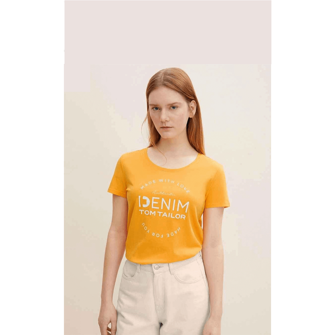 Günstig TOM TAILOR Denim Yellow Zair European Shirt – Print