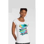 AJC T-shirt with trendy flora pattern