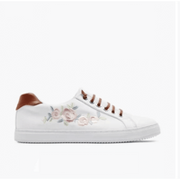 GRACELAND Ladies white embroidered sneakers