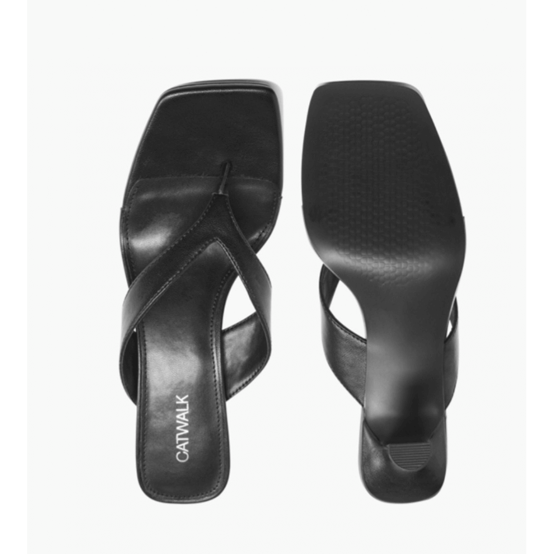 Catwalk Black High Heels Clip-toe Sandals for Women